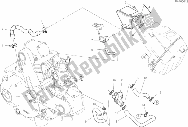 Tutte le parti per il Sistema Di Aria Secondaria del Ducati Scrambler Cafe Racer 803 2020